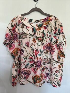 Johnny Was Jade Floral Boho Blouse Size Small